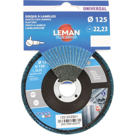DISQUE A LAMELLES BOMBE D125 GRAIN 120 ZIRCONIUM - 125120ZB01 - LEMAN (1/4)