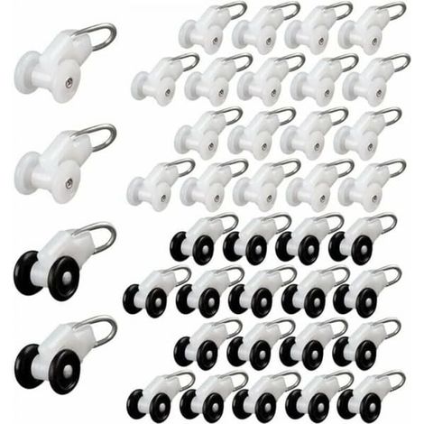 Rouleaux de tringle à rideaux (40 pièces) pour pergola, rail de tringle à rideaux (1/4)