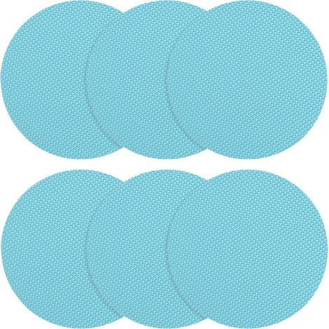 Runde, rutschfeste Aufkleber, wasserfeste Gummikreise 6 Stück, 10 cm Durchmesser, selbstklebend, rückstandsfrei haftend, für Bad, Küche, Fliesen, Marmor, Treppenhaus, PEVA-Material, Hellblau (1/5)