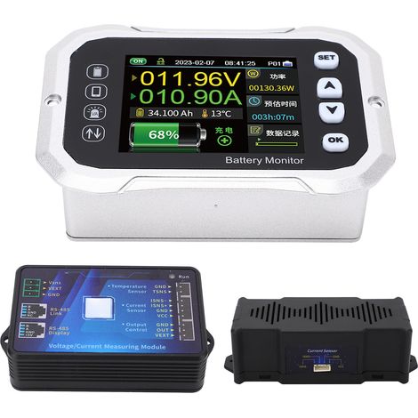 Monitor intelligente per batterie con voltmetro e tester, shunt per camper, allarme di alta/bassa tensione programmabile 400A 0V-120V. (1/5)