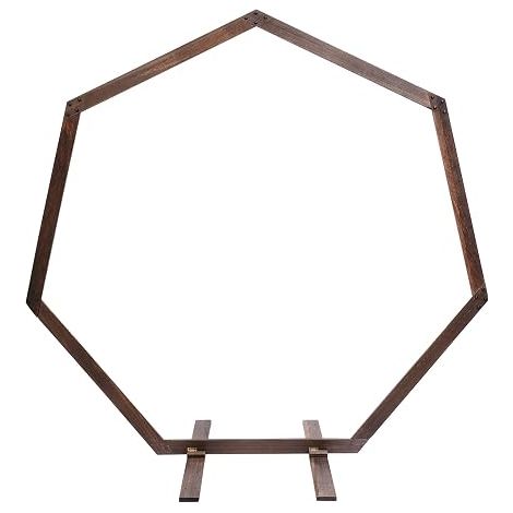 Arche de mariage en bois hexagonal 2,4 m - Arche à sept coins - Arche de mariage - Arche de mariage - Arche de fond - Pour mariages, fêtes d'anniversaire (1/5)