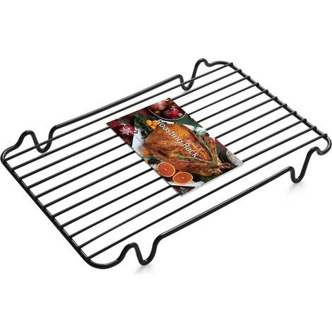 1 Bratrost, Antihaftbeschichtung, integrierte Füße, höhenverstellbar, für Backofen und zum Abkühlen, zum Garen von Fleisch (1/5)