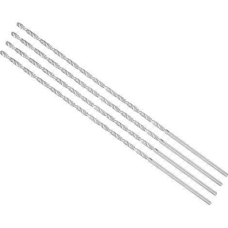 Forets Hélicoïdaux Extra Longs, Diamètre Foret de 3 mm, Longueur Totale de 250 mm, en Acier Rapide - (Pour Métaux Trempés, Menuiserie, Plastique, Aluminium), 4 Pcs (1/5)