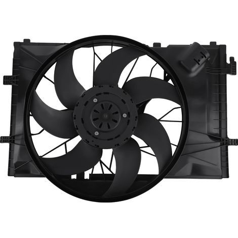 Gruppo ventola di raffreddamento, componenti in plastica e metallo di alta qualità, 12,5 x 10,5 x 4,5 pollici, compatibile con Mercedes Benz C240 2001-2004, efficienza di raffreddamento migliorata, (1/5)