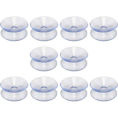 10er-Pack doppelseitige Silikon-Saugnäpfe für Tischplatten – Transparente Saugnäpfe ohne Haken – Geeignet für Glastischplatten – Größe: 35 mm