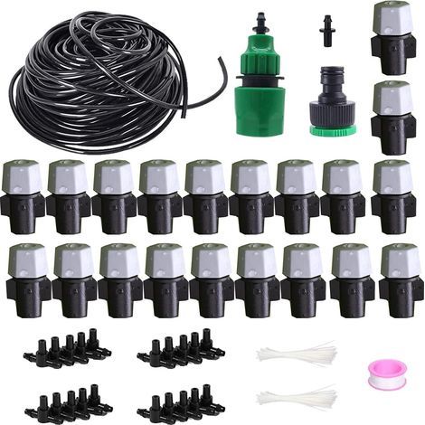 Système d'irrigation Jardin, Micro Irrigation Goutte à Goutte Kit Arrosage Automatique, Systeme Arrosage Aoutte a Goutte Irrigation de Jardin pour Plantes, avec 20m Tuyau Goutte à Goutte (1/4)
