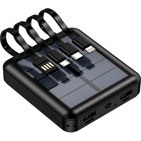 Autonomous line solar power sharing four-line charging power bank large capacity 20000 mAh mini outdoor mobile power supply (1/5)