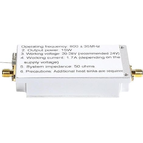 800-MHz-HF-Leistungsverstärker, 15-W-HF-PA-Modul, 800 ± 35 MHz, 765–835 MHz, 40 dB Verstärkung für professionelle drahtlose Kommunikationssysteme (1/5)