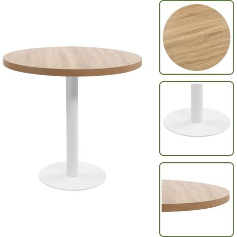 Bistrotisch Hellbraun 80 cm MDF - Esstisch - Bistrotisch - Wohnzimmertisch - Holztisch - Runder Tisch (1/5)