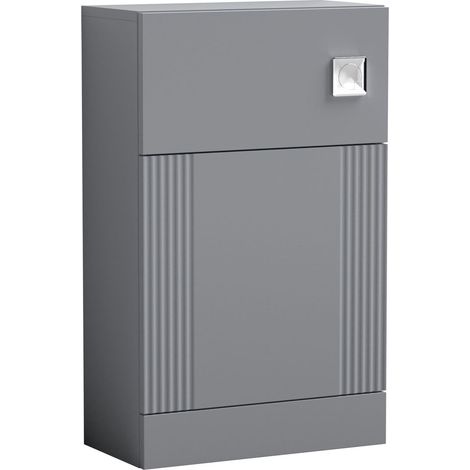Modern Bathroom Belvide Retro Floor Standing WC Back to Wall Toilet Unit, 500mm, Satin Grey