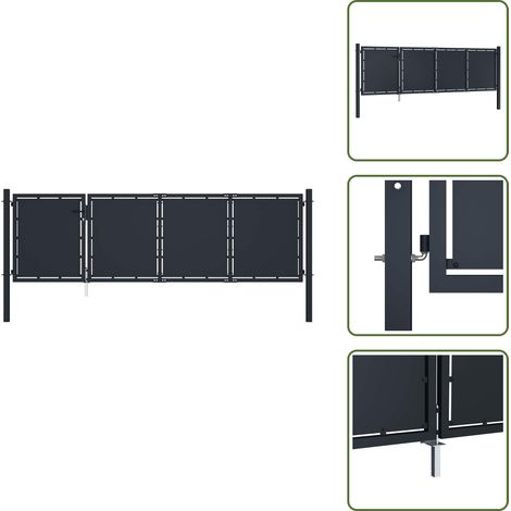 Puerta de patio - vidaXL Puerta de jardín de acero 350 x 100 cm antracita - Puerta de seguridad