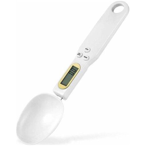 Spoon Scale, Measuring Spoon, Portable Electronic Scales, Kitchen Food Scales, LCD Display, Mini Digital Scales, 500G/0.1G, Essential Kitchen Gadgets (White) (1/5)
