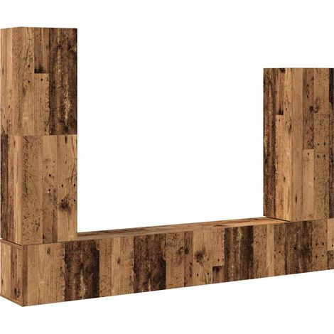 Maison Exclusive - 4-tlg. TV-Schrank-Set Wandmontage Altholz-Opti