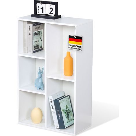 Bücherregal Arkansas Weiß, 50 x 24 x 80 cm, 5 Fächer