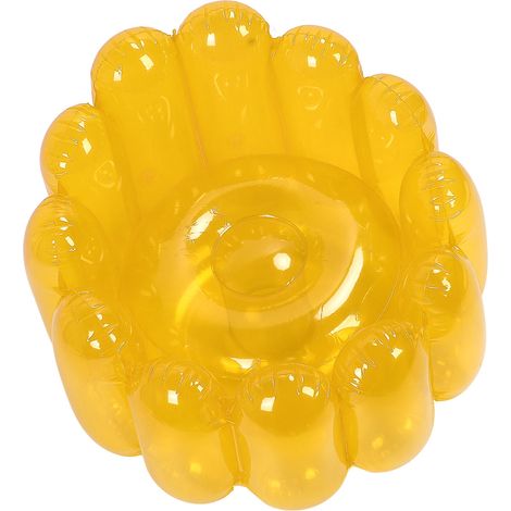 Chaise canapé gonflable transparente couleur candy jaune PVC transportable extérieur salon chambre 75x56 cm 2 pièces (1/5)