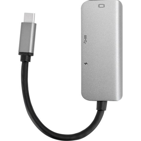 Adaptateur hub 3 en 1 Type-C vers HDMI et USB 3.1, station d'accueil multifonction pour ordinateur (1/5)