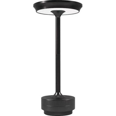 EASYCOMFORT Lampe de table sans fil rechargeable à piles, batterie 2600 mAh, 3 modes de couleur, gradation continue avec toucher, lampe de bureau/lit/chambre d'enfant moderne (noir) (1/5)