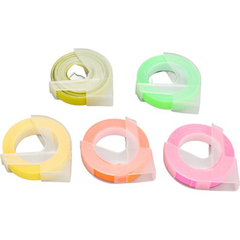 Lot de 5 rubans adhésifs pour étiqueteuse 3D, bandes autocollantes en relief compatibles 12813 12814 1610 1540 1535 1575 17266 5500A 5500B (1/5)