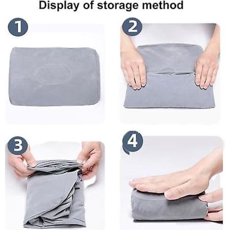 [LLC] Repose-pieds gonflable pour avion, hauteur réglable, durable, doux, usage général, pliable, portable, gris foncé (1/2)