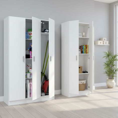Großer Mehrzweckschrank Melegari, modular, 7 Regale, 5 Türen, 168x180h cm Weiß (1/4)