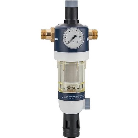 Dispositif de filtrage d'eau sanitaire raccord + manometre inclus avec réducteur de pression Dimensions filtrage: DN 25 (1") (1/3)