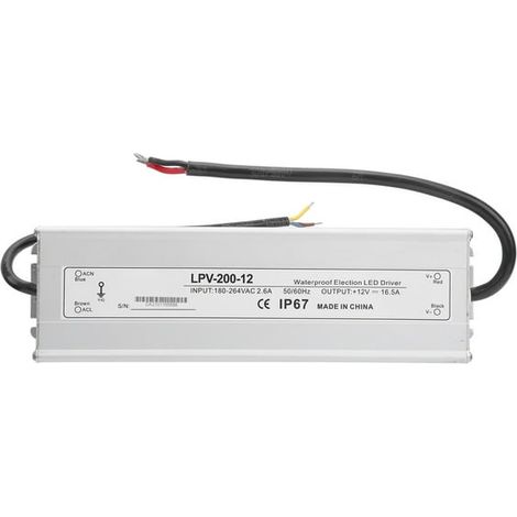 BERM Fuente de alimentación impermeable para equipos de controlador de la industria de la luz LED DC12V 200W LPV‑200‑12 (1/5)