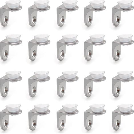Support Etagere Tablette Angle D'étagère Avec Ventouse Anti- rayures 20 pièces Alliage De Zinc Verre (1/5)