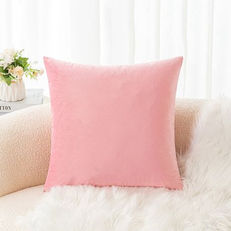 Funda de cojín de terciopelo extrasuave Cterwk, funda decorativa cuadrada acolchada de color liso, adecuada para sofás y salas de estar, 24 x 24 pulgadas.