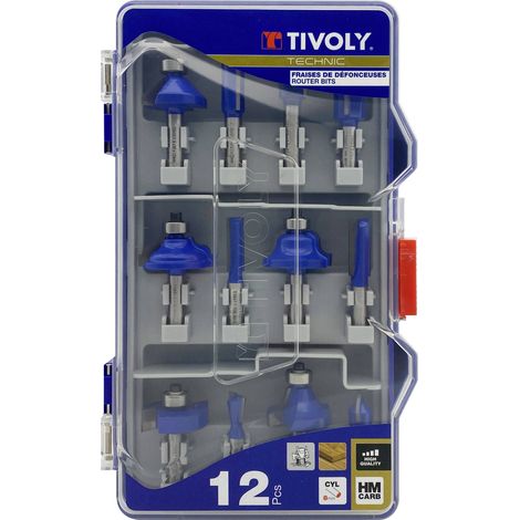 Tivoly • Confezione da 12 frese sagomate, lama in metallo duro e gambo diametro 8 mm (1/3)