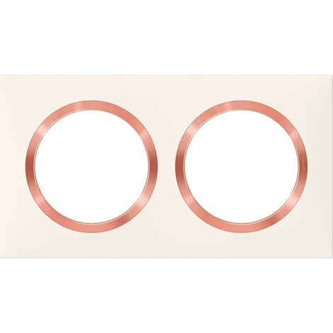 Legrand – Plaque double Dooxie 2 postes – Plastique blanc rose mat – Rattrapage de mur – Installation facile avec encoche