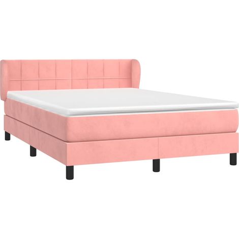 Boxspringbett mit Matratze Rosa 140x200 cm Samt vidaXL (1/4)