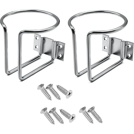 Porte-gobelet de voiture, anneau de bateau, porte-gobelet en acier inoxydable, porte-gobelet, porte-gobelet universel pour navale, yacht, camion, fermeture éclair, matériel de remorque (2 pièces) (1/5)