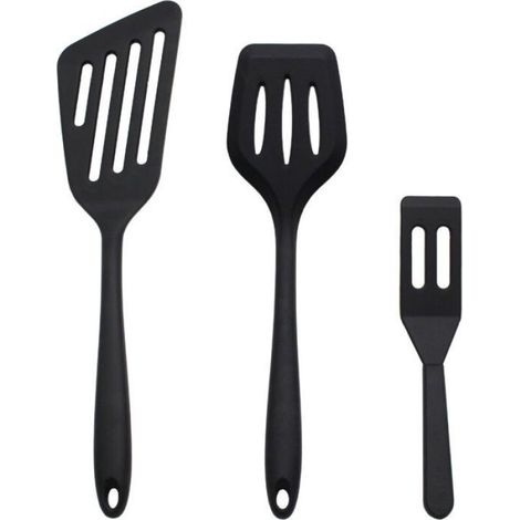 Spatule En Silicone - Ensemble De 3 Pieces Pour Friture Poisson Et Mini Spatule - 34 5 X 8 5 Cm 30 2 X 7 8 Cm 20 5 X 4 Cm - Lot De 3 (1/4)
