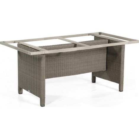 Tischgestell Base-Polyrattan 150/80cm Al u/KS stone-grey