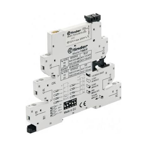 Finder 39.81.0.012.0060 Relè di accoppiamento 12 V/DC, 12 V/AC 6 A 1 scambio 1 pz. (1/4)
