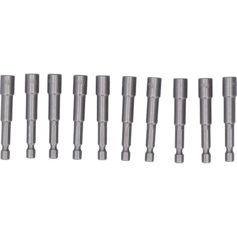 Lot de 10 embouts hexagonaux 7mm pour tournevis électrique magnétique puissant