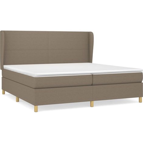 Maison Exclusive - Giroletto a Molle con Materasso Tortora 200x200 cm in Tessuto (1/5)