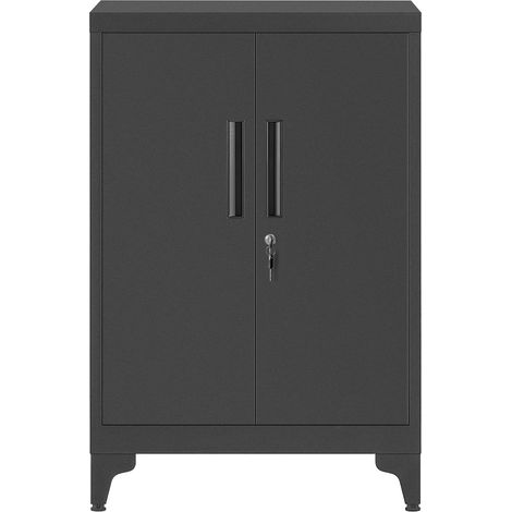 Songmics – Armoire de rangement en métal 40,7 x 60,6 x 99,5 cm – Serrure sécurisée – Capacité 25 kg par étagère – Pour garage ou bureau (1/5)