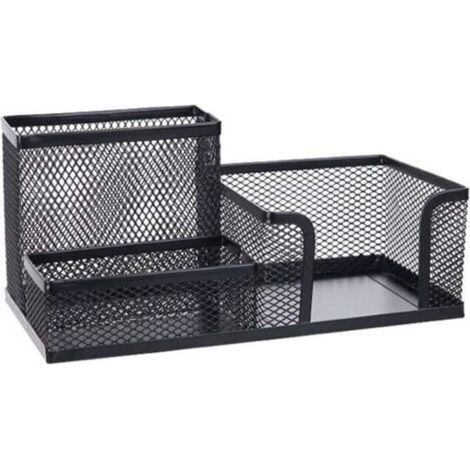 Capuchon de stylo en treillis à trois compartiments, pot à crayons en fer forgé pour le rangement des fournitures de bureau, décoration de bureau (1/4)