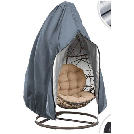 Housse de Chaise Suspendue, 230  200CM Housse de Chaise d'oeufs en Tissu Oxford 210D, Anti-UV Imperméable avec Fermeture éclair, Gris