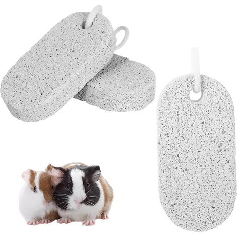 3 pièces Pierre à mâcher, Minéral naturel, Structure poreuse, Pour rongeurs, Lapin Hamster Cochon d'Inde (1/5)