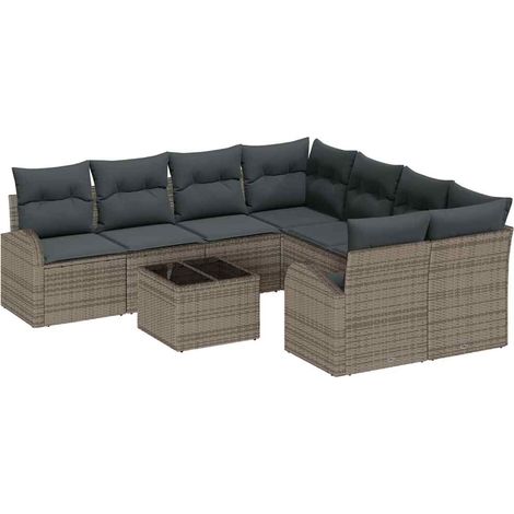 Maison Exclusive - Set Divano da Giardino Grigio 55 x 55 x 37 cm polyrattan