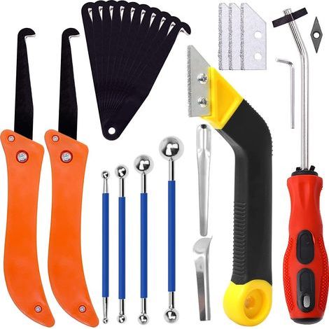 Fliesenverfugungswerkzeug, Fugenentfernungswerkzeug, Fugenreinigungswerkzeug, Fugenkanten-Set, 25-teilig (1/5)
