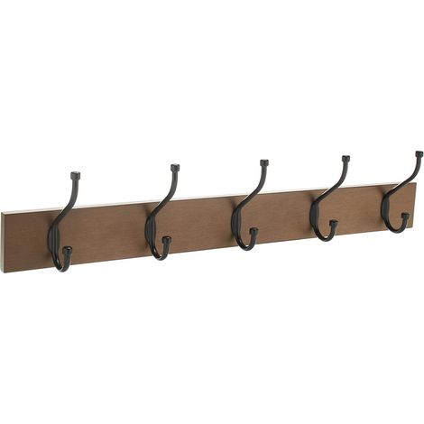 Gancho de pared rectangular JSSEVN-Basics, juego de 1, madera natural (1/5)