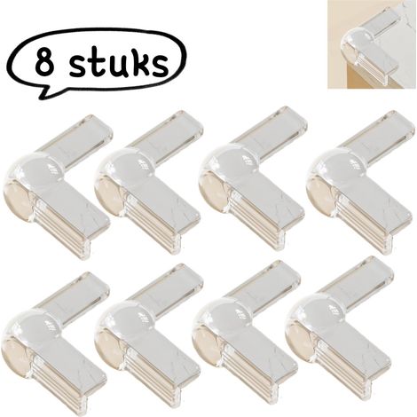 Lot de 8 protège-coins pour table bébé - Protections d'angles avec coussin d'air - Bords souples - Protections d'angle droites en silicone - Transparent (1/5)