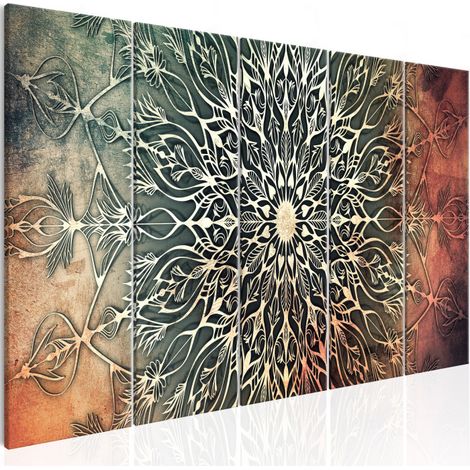 Tableau Imprimé 5 Panneaux "Center Narrow Green" 80 x 200 cm (1/2)