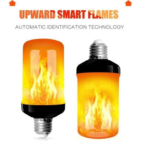 2pcs Ampoule à flamme LED - Capteur de gravité 4 modes - Décoration fête - E27 (1/5)