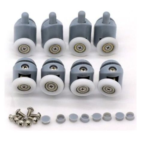 Lot de 8 roulettes pour porte de douche (23mm) (1/5)