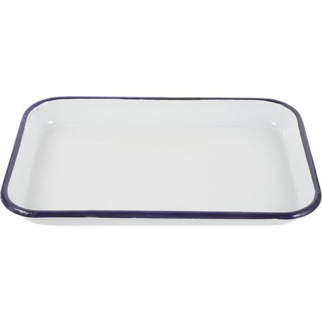 plat à four rectangulaire émaillé blanc Polyvalent et à