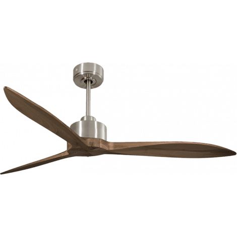 Modulo Latino Slim - Super destratificateur et ventilateur DC 132 cm chrome pales bois sombre idéal 26 à 40 m² (1/5)